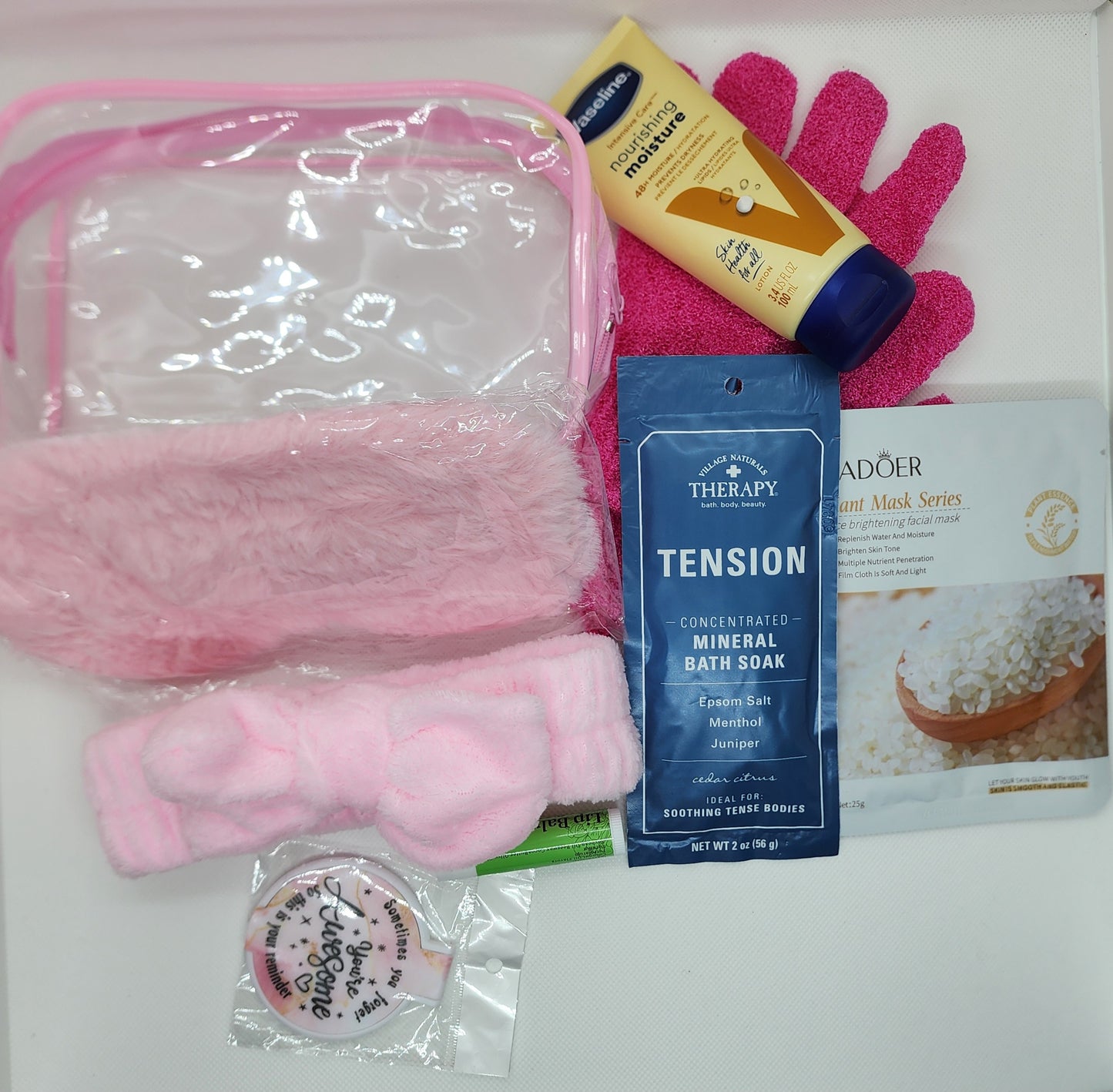 Pure Radiance spa kit-pink