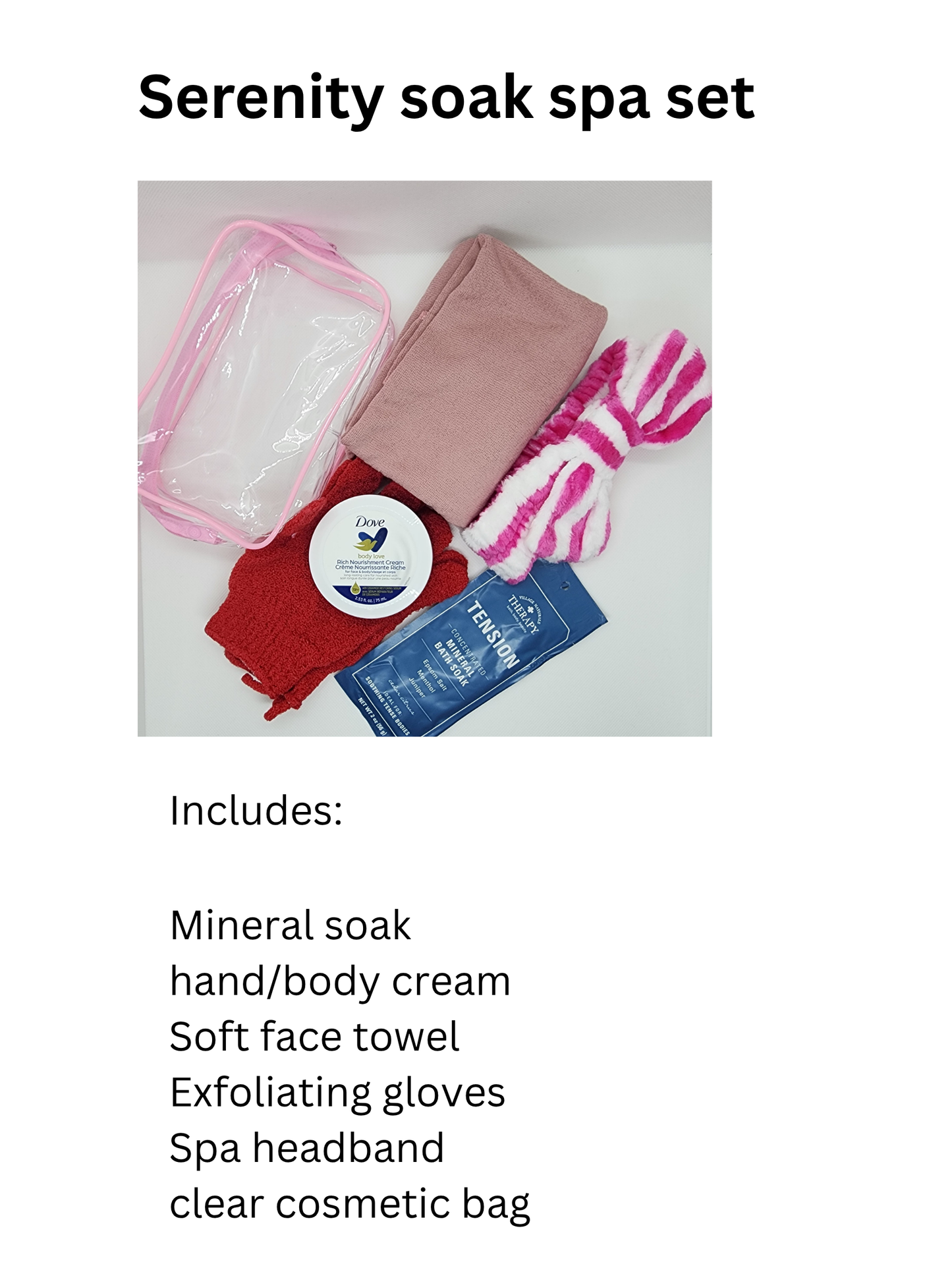 Serenity soak spa gift set